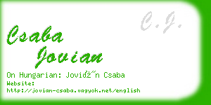 csaba jovian business card